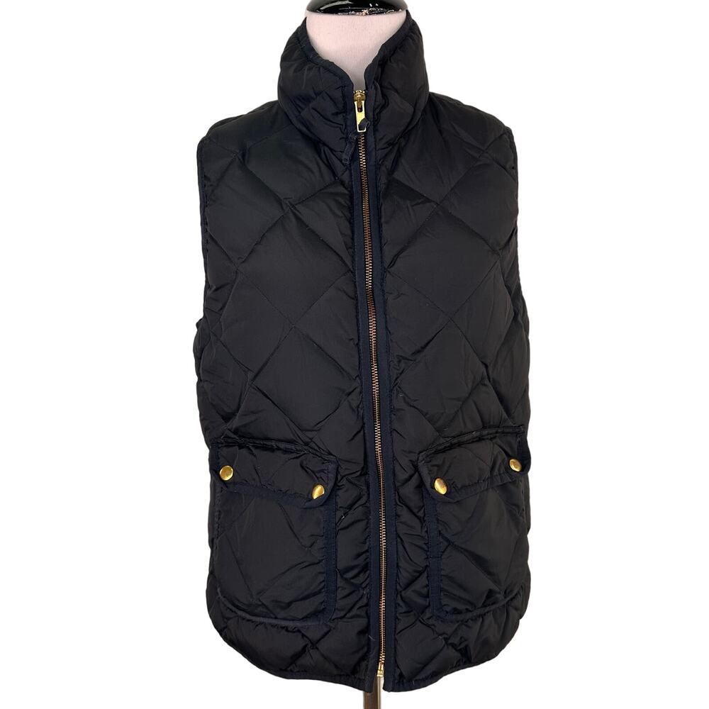 J.Crew Black Puffer Zip Up Vest Size Small